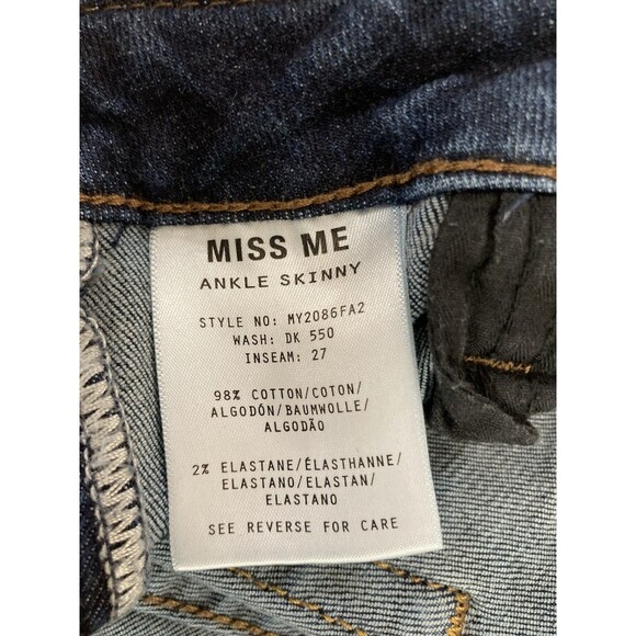 Miss Me Jeans Women’s 28 Blue Ankle Skinny Mid Rise Stretch Denim Casual - Picture 7 of 11